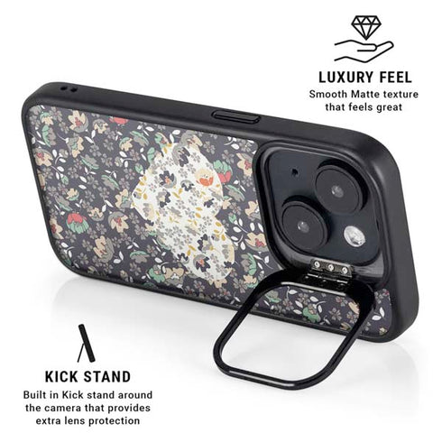 Floral Heart iPhone 15 Plus Kickstand Case