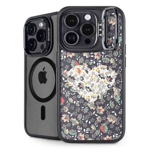 Floral Heart iPhone 15 Pro Max Kickstand Case