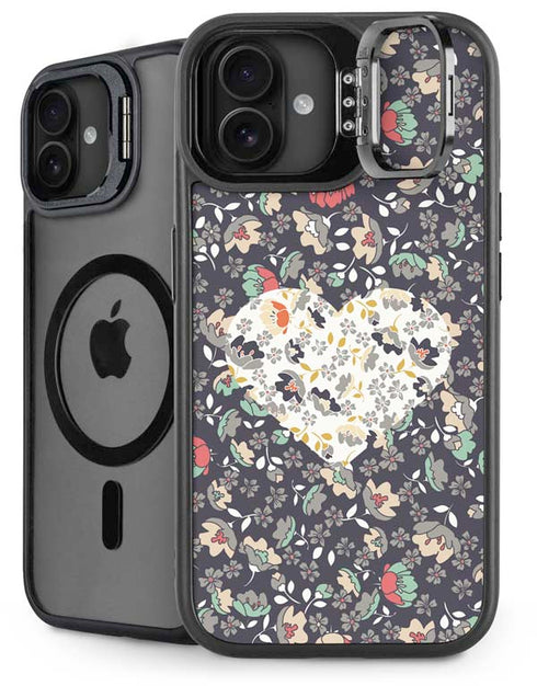 Floral Heart iPhone 16 Kickstand Case