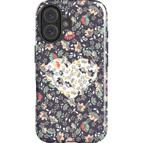 Floral Heart iPhone 16 Magsafe Impact Case