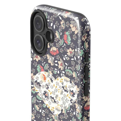 Floral Heart iPhone 16 Plus Impact Case