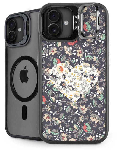 Floral Heart iPhone 16 Plus Kickstand Case
