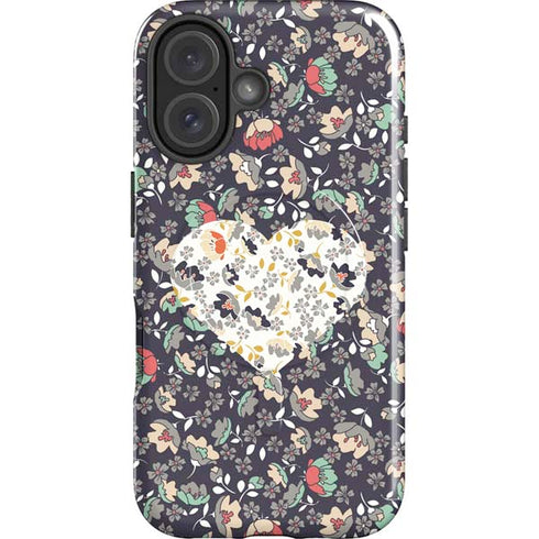 Floral Heart iPhone 16 Plus Magsafe Impact Case