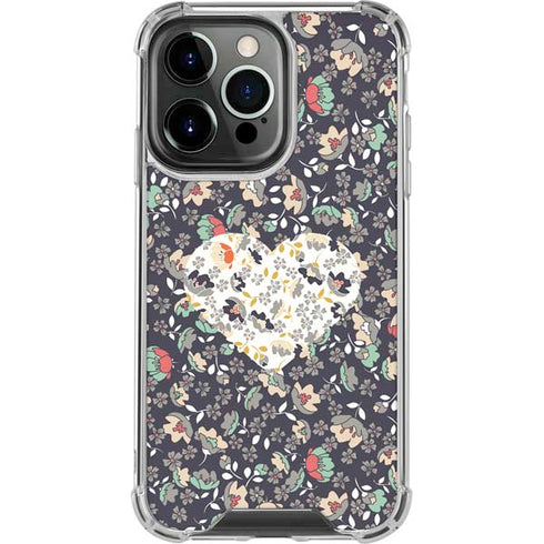 Floral Heart iPhone 16 Pro Max Clear Case