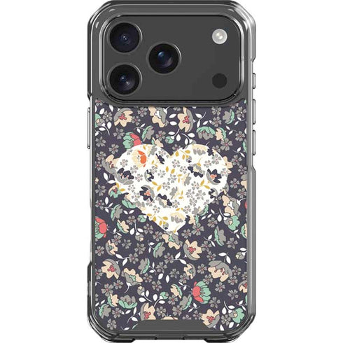 Floral Heart iPhone 18 Pro Clear Case