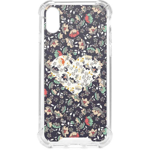 Floral Heart iPhone XS Clear Case