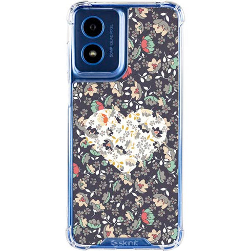 Floral Heart Moto G Play 4G (2024) Clear Case
