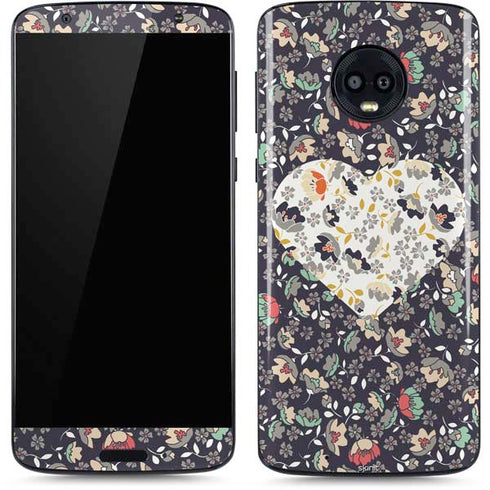 Floral Heart Moto G6 Skin