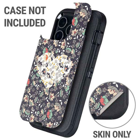 Floral Heart Otterbox Defender iPhone Skin