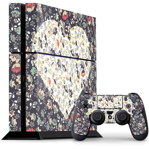 Floral Heart PlayStation PS4 Skins