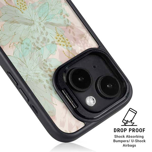 Floral Shadows iPhone 15 Plus Kickstand Case