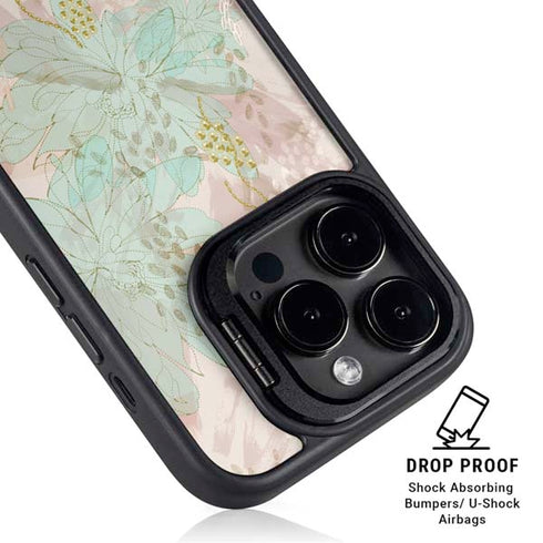 Floral Shadows iPhone 15 Pro Kickstand Case
