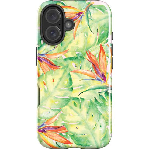Floral Tropics iPhone 16 Plus Impact Case
