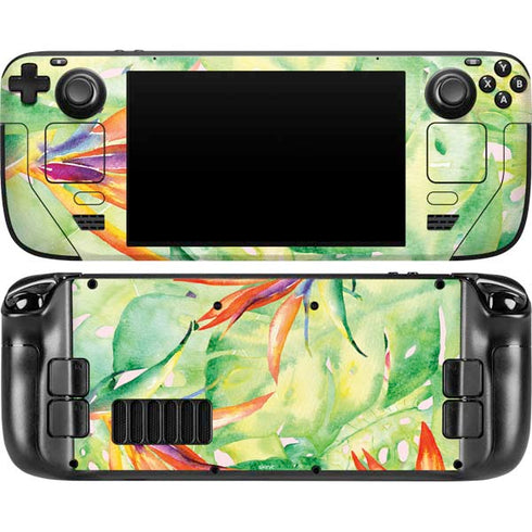 Floral Tropics Steam Deck Handheld Gaming Computer OLED Skin