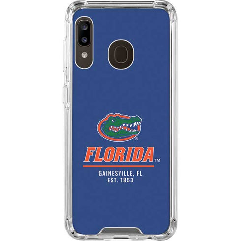 University of Florida Gainesville Est 1853 Blue Galaxy A30 Clear Case