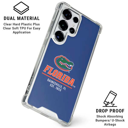 University of Florida Gainesville Est 1853 Blue Galaxy S25 Ultra Clear Case