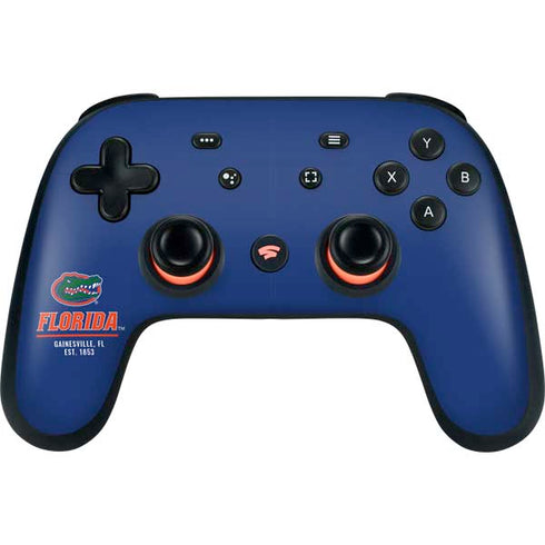University of Florida Gainesville Est 1853 Blue Google Stadia Controller Skin
