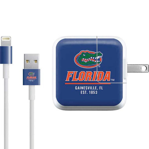 University of Florida Gainesville Est 1853 Blue iPad Charger (10W USB) Skin
