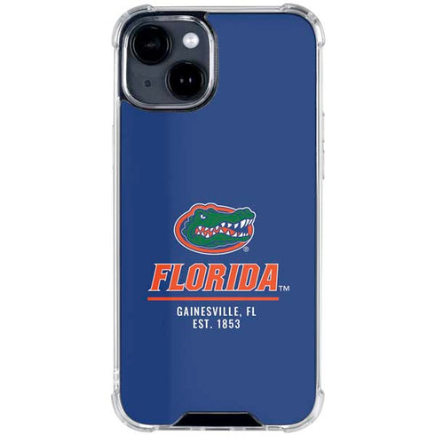University of Florida Gainesville Est 1853 Blue iPhone 15 Clear Case