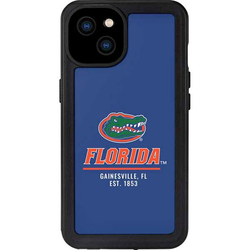 University of Florida Gainesville Est 1853 Blue iPhone 15 Plus Waterproof Case