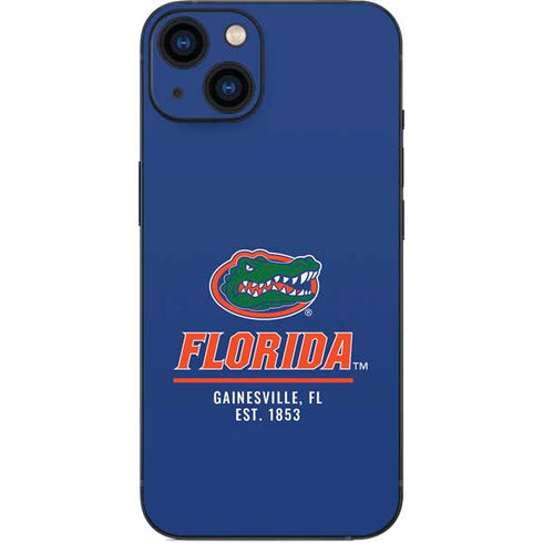 University of Florida Gainesville Est 1853 Blue iPhone 15 Skin