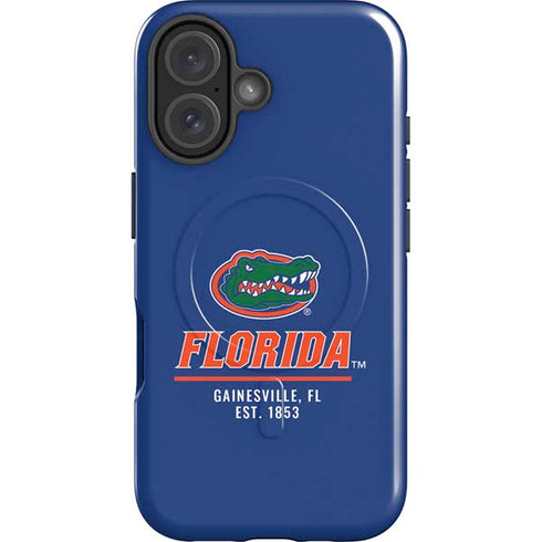 University of Florida Gainesville Est 1853 Blue iPhone 16 Plus Magsafe Impact Case