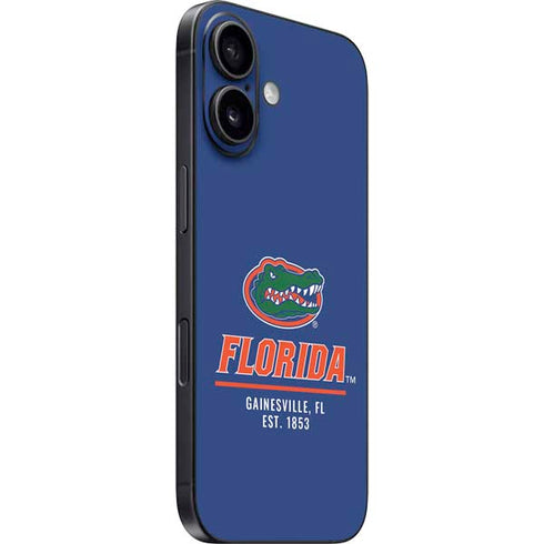University of Florida Gainesville Est 1853 Blue iPhone 16 Plus Skin