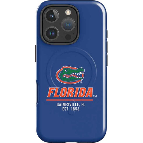 University of Florida Gainesville Est 1853 Blue iPhone 16 Pro Magsafe Impact Case