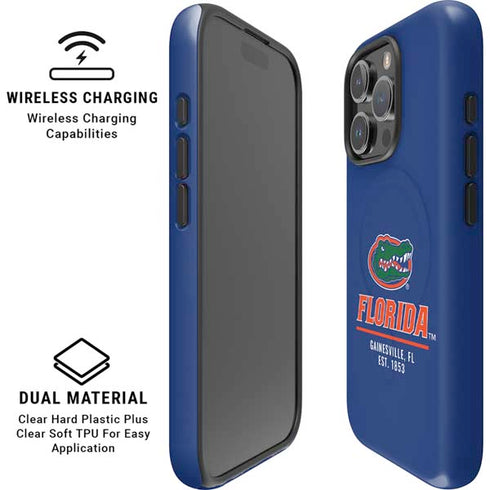 University of Florida Gainesville Est 1853 Blue iPhone 16 Pro Magsafe Impact Case
