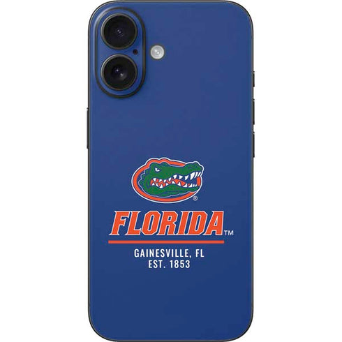 University of Florida Gainesville Est 1853 Blue iPhone 16 Skin