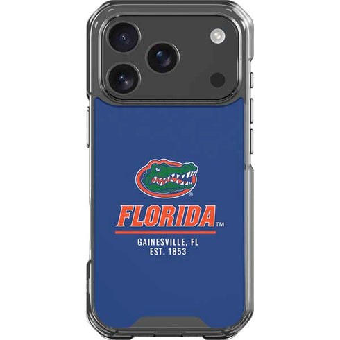 University of Florida Gainesville Est 1853 Blue iPhone 18 Pro Clear Case