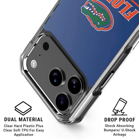 University of Florida Gainesville Est 1853 Blue iPhone 18 Pro Clear Case