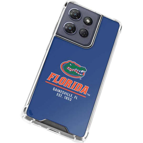 University of Florida Gainesville Est 1853 Blue Moto G 5G (2025) Clear Case