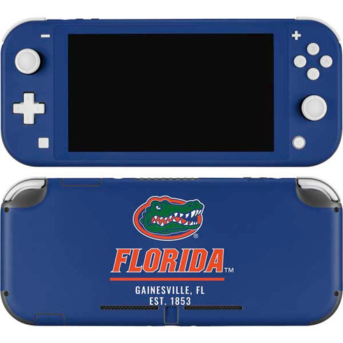 University of Florida Gainesville Est 1853 Blue Nintendo Switch Lite Skin