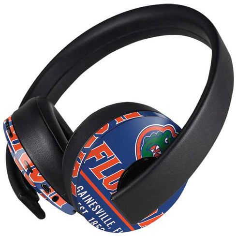 University of Florida Gainesville Est 1853 Blue PlayStation 4 Gold Wireless Headset Skin