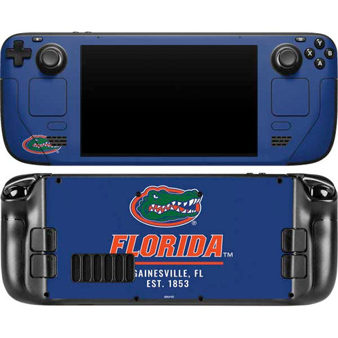 University of Florida Gainesville Est 1853 Blue Steam Deck Handheld Gaming Computer OLED Skin