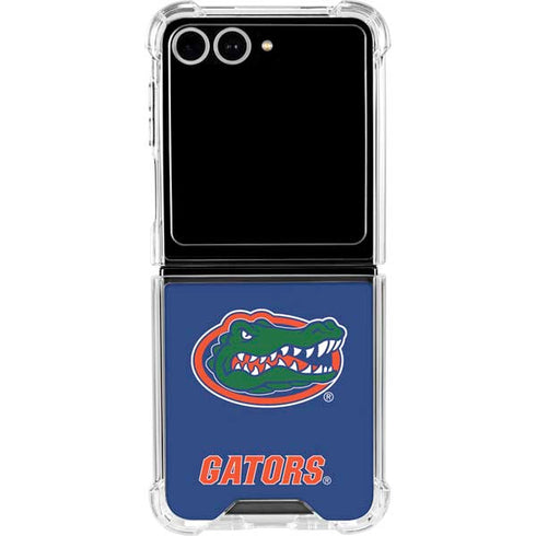 University of Florida Gators Mascot Blue Galaxy Z Flip7 Clear Case