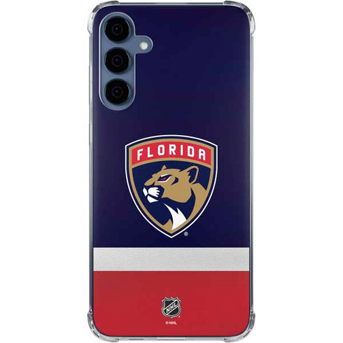 NHL Florida Panthers Alternate Jersey Galaxy A55 5G Clear Case