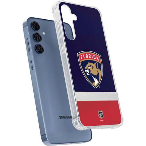 NHL Florida Panthers Alternate Jersey Galaxy A55 5G Clear Case