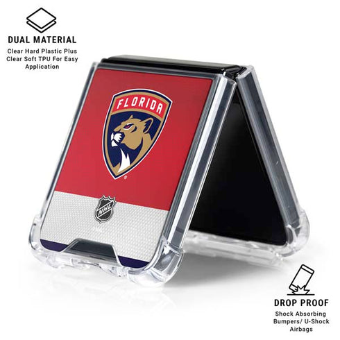 NHL Florida Panthers Alternate Jersey Galaxy Z Flip6 Clear Case