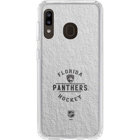 NHL Florida Panthers Black Text Galaxy A20 Clear Case