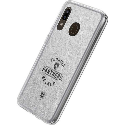 NHL Florida Panthers Black Text Galaxy A20 Clear Case