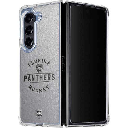 NHL Florida Panthers Black Text Galaxy Z Fold5 5G Clear Case
