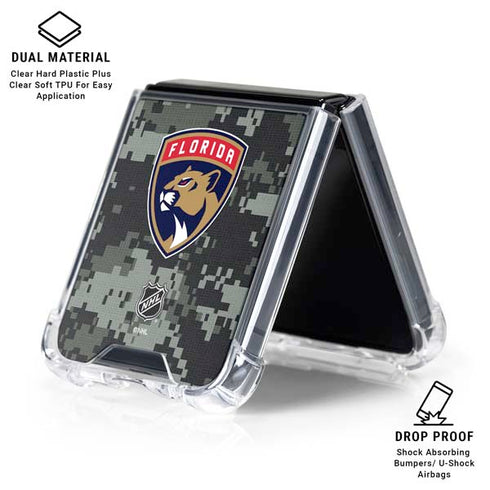 NHL Florida Panthers Camo Galaxy Z Flip6 Clear Case
