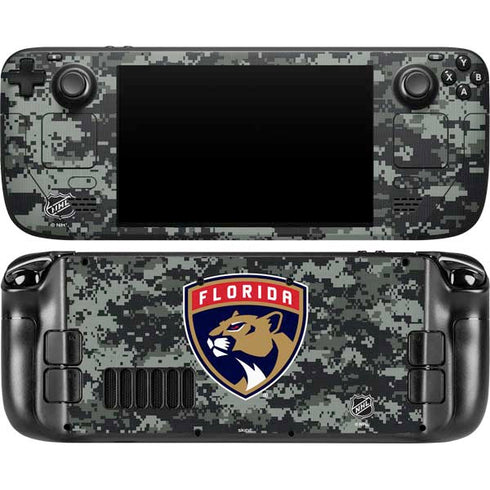 NHL Florida Panthers Camo Steam Deck Handheld Gaming Computer OLED Skin