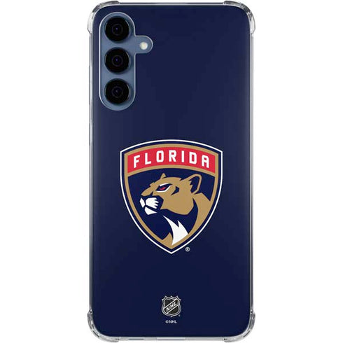 NHL Florida Panthers Distressed Galaxy A55 5G Clear Case