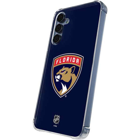 NHL Florida Panthers Distressed Galaxy A55 5G Clear Case