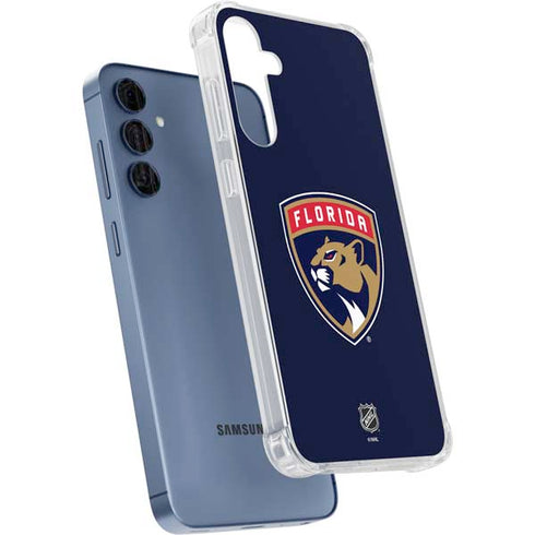 NHL Florida Panthers Distressed Galaxy A55 5G Clear Case