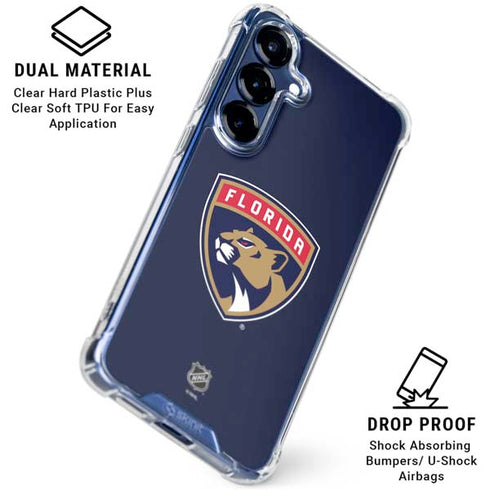 NHL Florida Panthers Distressed Galaxy S25 FE Clear Case