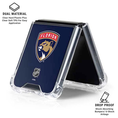 NHL Florida Panthers Distressed Galaxy Z Flip6 Clear Case